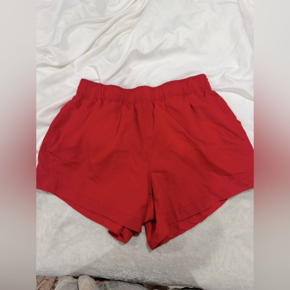 Athletic Works Red Athletic Shorts Elastic Waistband Lightweight